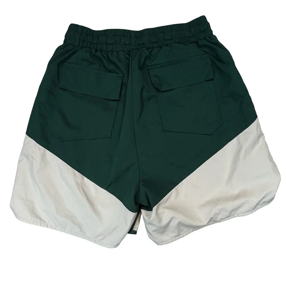 Rhude Mens Shorts Green Cream‎ Colorblock Graphic Streetwear Luxury Large